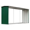 Garden Log Storage Shed Galvanized Steel 129.9"x36.2"x60.2" Green