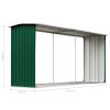 Garden Log Storage Shed Galvanized Steel 129.9"x36.2"x60.2" Green