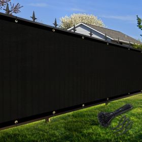 Artpuch Privacy Fence Screen Black Customized Outdoor Mesh Panels for Backyard, Balcony,Patio,Construction Site with Zip Ties (size: 4x111 ft)