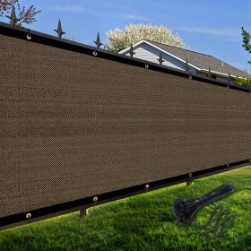 Artpuch Privacy Fence Screen Brown Customized Outdoor Mesh Panels for Backyard, Balcony,Patio,Construction Site with Zip Ties (size: 3x284 ft)