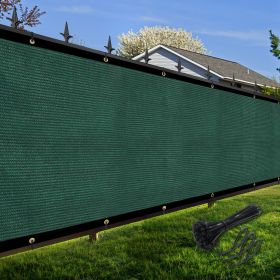 Artpuch Privacy Fence Screen Dark Green Customized Outdoor Mesh Panels for Backyard, Balcony,Patio,Construction Site with Zip Ties (size: 4x153 ft)