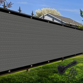 Artpuch Privacy Fence Screen Dark Grey Customized Outdoor Mesh Panels for Backyard, Balcony,Patio,Construction Site with Zip Ties (size: 6x199 ft)